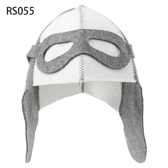 Dark Grey Wool Felt Sauna Hat Anti Heat Russian Banya Cap For Bath House Head Protection Russian Style sauna room accessories