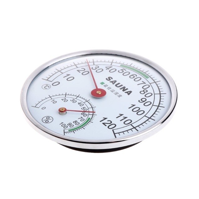 Upgrade Sauna Thermometer Metal Dial Wall-mounted Temperature Gauge for  Home Hotel Canteen- School No Battery Required